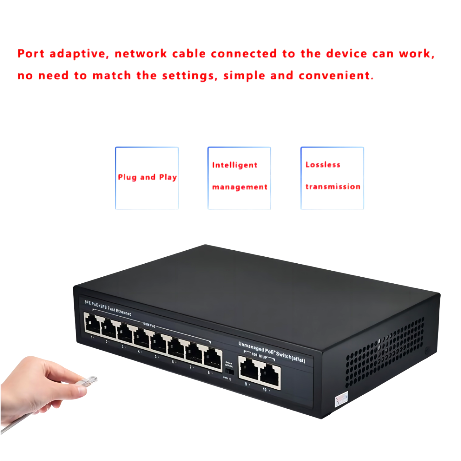 Ethernet Switch 10 Port 100Mbps POE Ethernet Switch unmanaged For Home Network IP Camera POE Switch Board