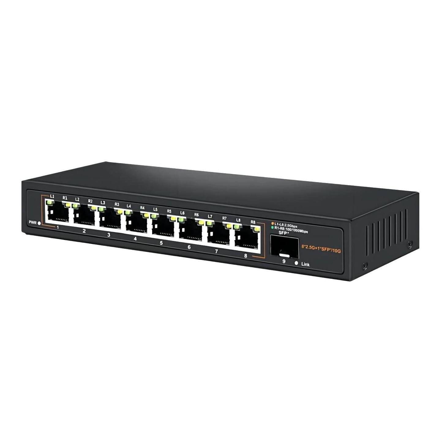 Ethernet Switch Fiber Optic Switch 8port 2.5G Fiber Optic Converter 10Gbps SFP Network POE Switch Board Fiber Optic Transceiver