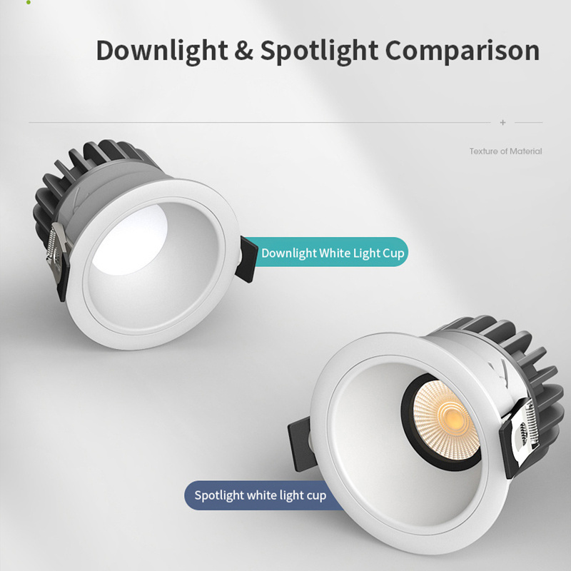 AIER Die-Cast Aluminum Anti-Glare Hidden Indoor Lighting COB Recessed Spot-it Led Downlight Ceiling light For Home Commercial