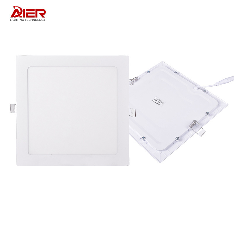 Ultra Thin Square 3w 6w 9w 12w 15w 18w Smd2835 Aluminum Ceiling Recessed Led Panel Lights For Home Office Living Room