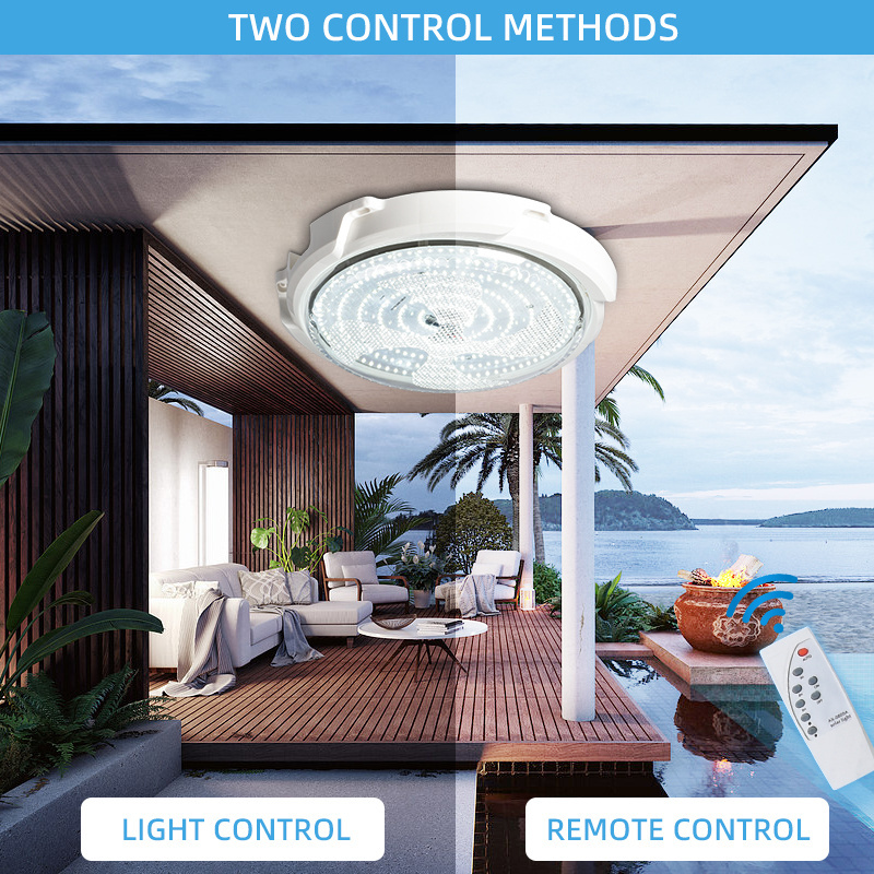 Outdoor Indoor Lighting Waterproof Ip65 Solar Led Ceiling Light With Remote Control Solar Panel For Home Garden Corridor