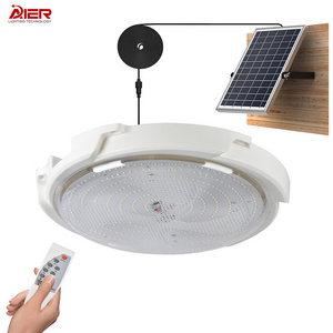 Outdoor Indoor Lighting Waterproof Ip65 Solar Led Ceiling Light With Remote Control Solar Panel For Home Garden Corridor