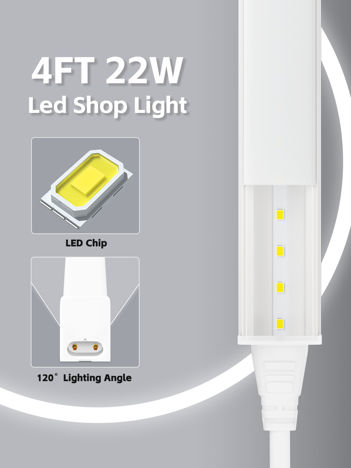 AIER Indoor Lighting OEM&ODM 1FT 2FT 3FT 4FT T5 Led Tube Integrated Led Light Fixture For Home Office Shop