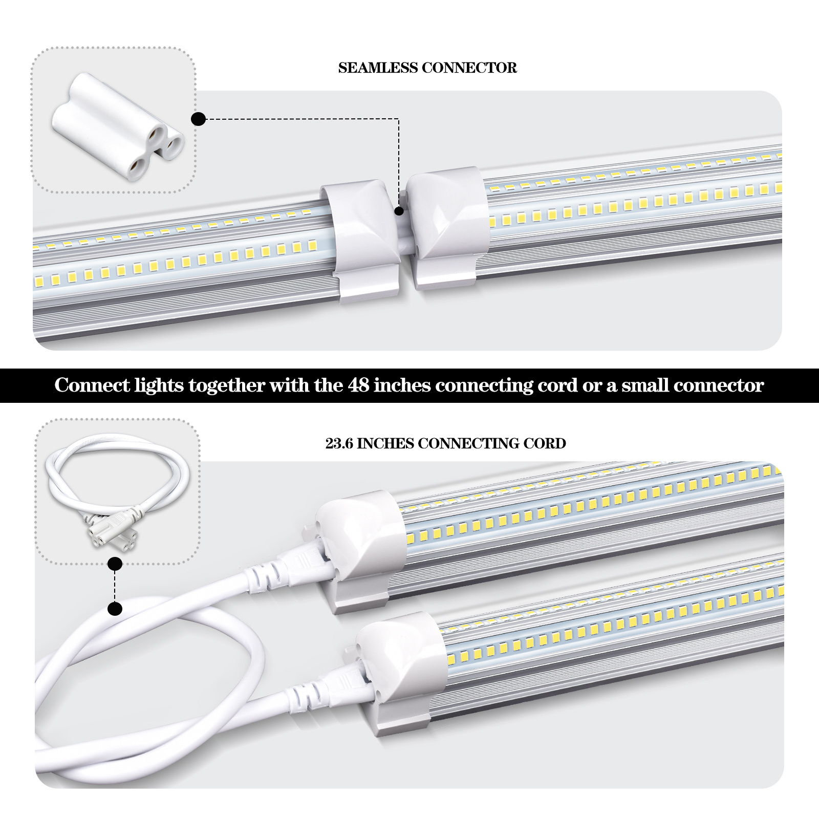 50W 100W 4ft 8ft V Shape Integrated T8 Led Tube Light Shop Lighting Led Light For For Garage Warehouse Workshop