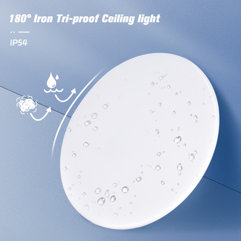 Ultra-Thin Tri-proofIron white waterproof IP54 waterproof led ceiling light For Outdoor Farmhouse Home Office