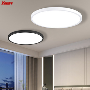 Minimalist Indoor Round White Black 24W 28W 38W 48W ABS Led Ceiling Light For Bathroom School Park Villa