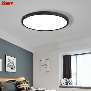 Ultra-Thin Round Round White Black 24W 28W 38W 48W ABS Led Ceiling Light Indoor Garage Laundry Stairwell