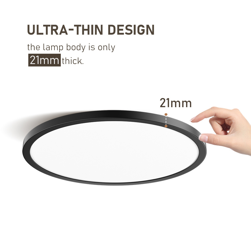 Ultra Thin Slim white 3000k/4000k/6000k 3CCT Dial Swith Dimming Tri-Proof Flush Mount Round Led Ceiling Lights