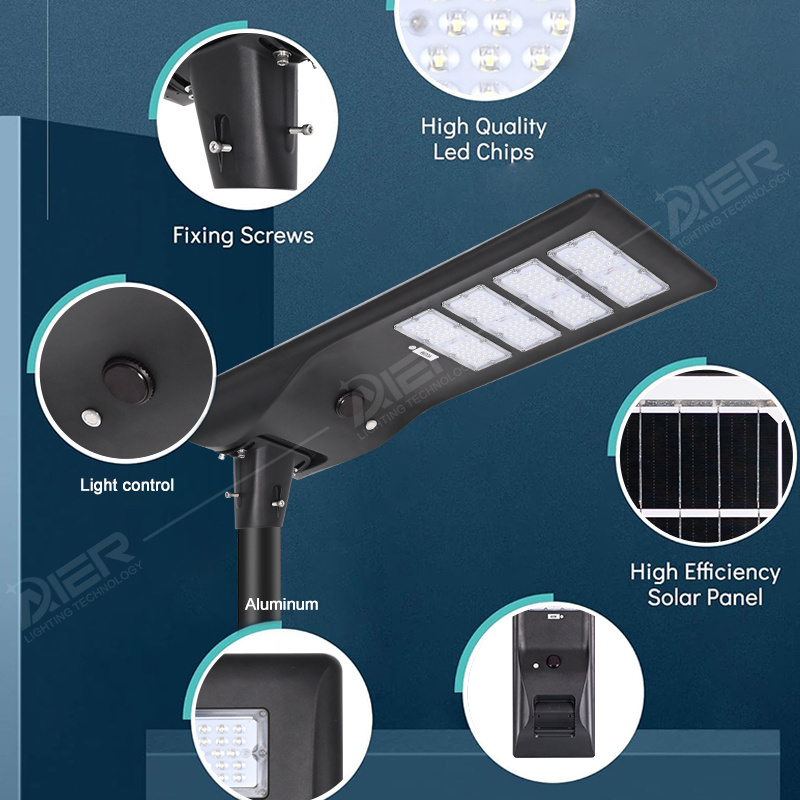 Outdoor Project Solar Lighting Solution Waterproof IP66 5-Year Warrant 200W-300W 500W All-In-One LED Solar Street Light