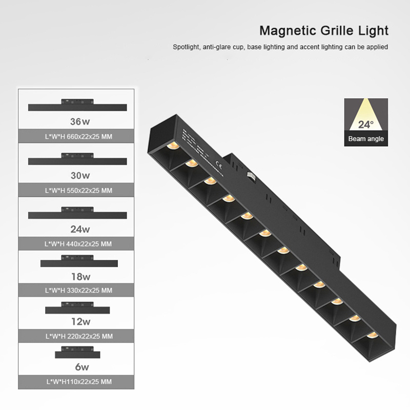 AIER New Trend Custom Modern 48v Magnet Led Track Light With Aluminum Recessed Track Magnetic Lighting System