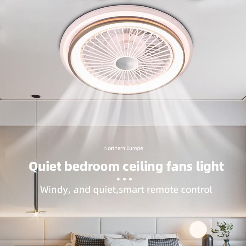 AIER Ceiling Fan With Light All Copper Motor Low Noise Flush Mount Small Inverter Remote Control For Bedroom