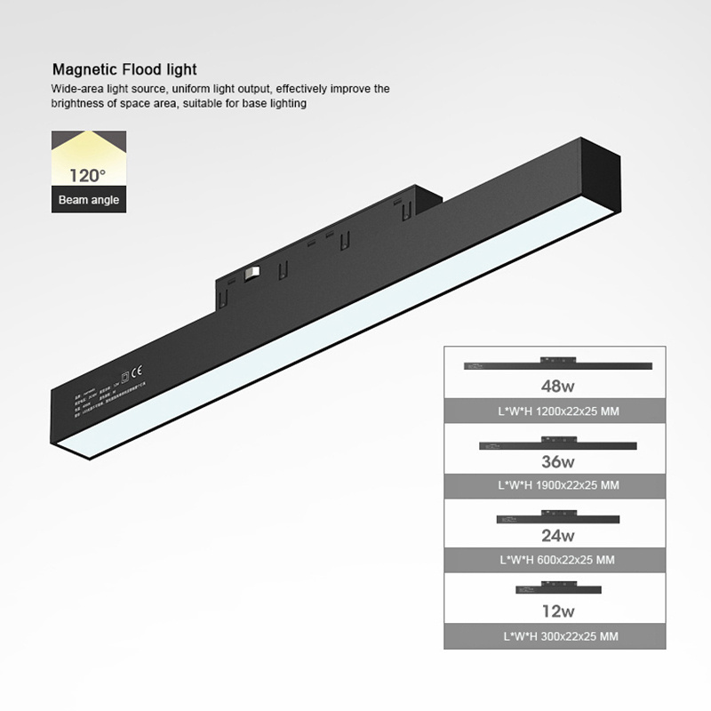 AIER New Trend Custom Modern 48v Magnet Led Track Light With Aluminum Recessed Track Magnetic Lighting System