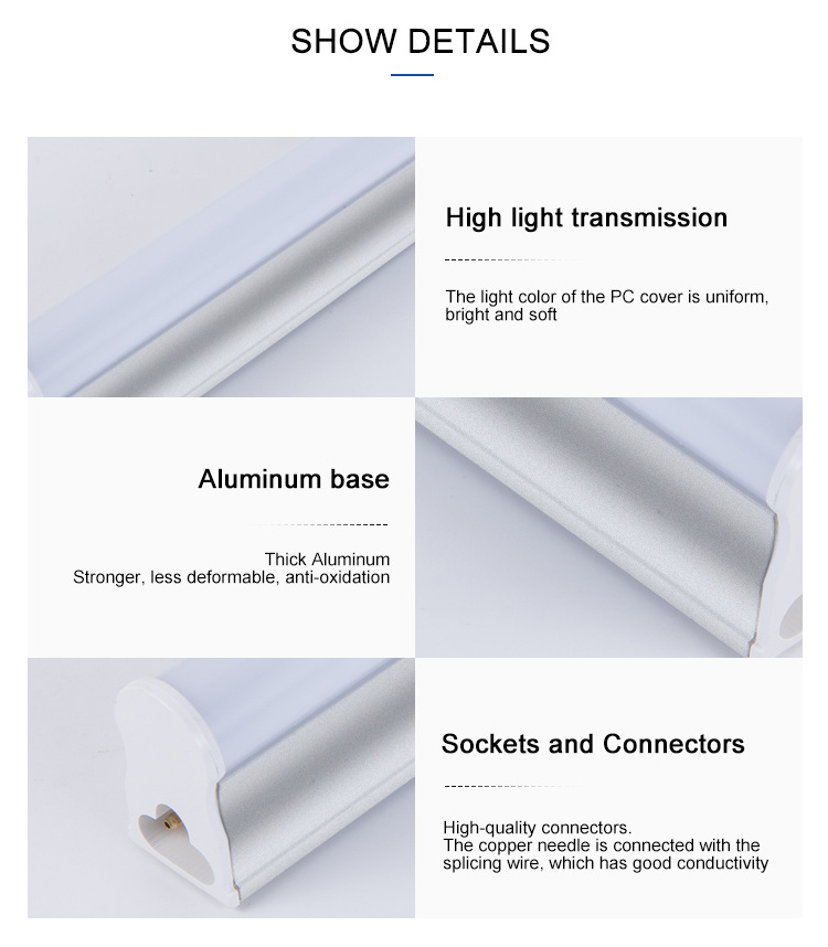 Surface mounted t5 led tube light indoor lighting aluminum 18w 4ft integrated fixture