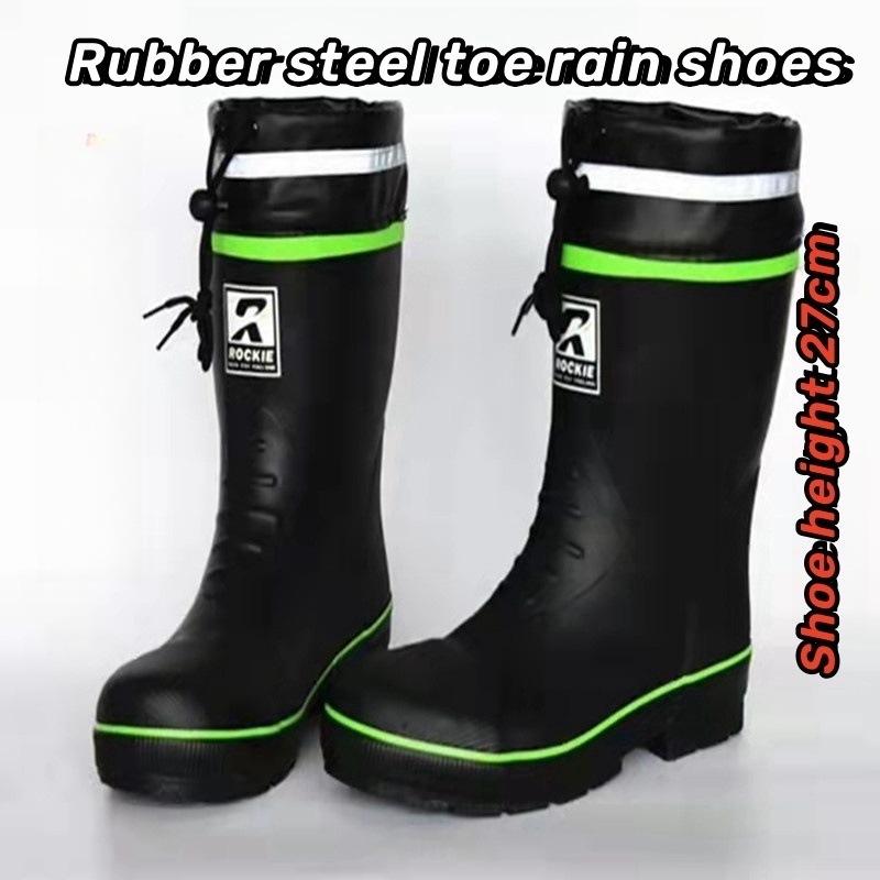 Unisex Safety Rain Boots PVC Good Quality Working Rubber Gum Boots with Steel Toe for Adults Popular Style for Autumn Sale