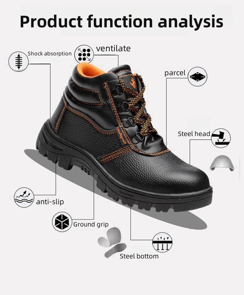 Eti Safety Toe Cap Construction Work Safety Boots Composite Steel Custom Men Leather Unisex  Customized Safety Shoes