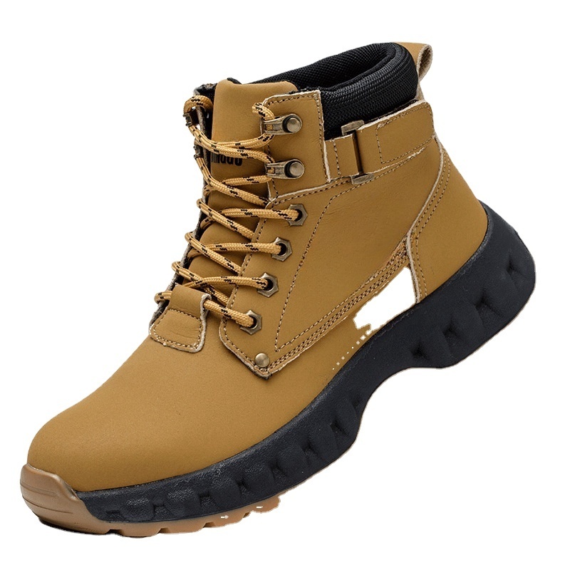 Wholesale High Quality Steel Toe Anti-smashing Indestructible Safety Shoes Water-proof Work Boots for Men