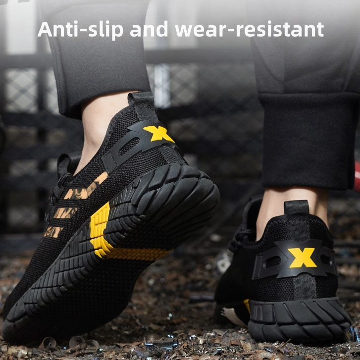 Diansen Spring Work Safety Shoes Low-cut Wear-resistant Comfortable Shockproof PU Bottom Non-slip Fly-Woven Mesh Breathable