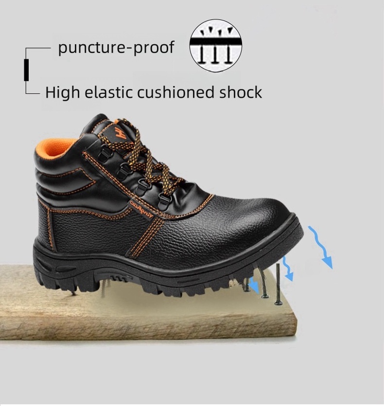 Eti Safety Toe Cap Construction Work Safety Boots Composite Steel Custom Men Leather Unisex  Customized Safety Shoes