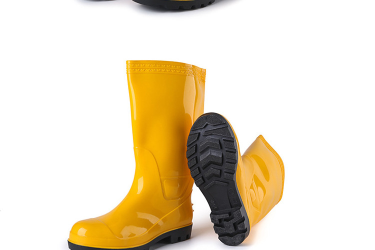 Custom Logo Anti-Slip Waterproof Steel Toe Rain Boots Plastic Work Shoes for Men and Women for Autumn and Medical Use