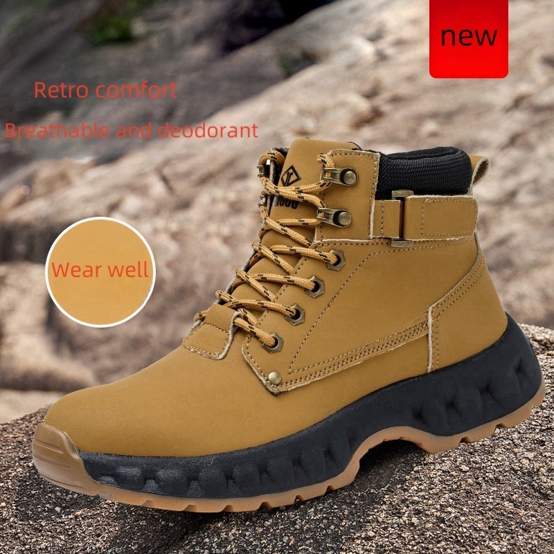 Wholesale High Quality Steel Toe Anti-smashing Indestructible Safety Shoes Water-proof Work Boots for Men