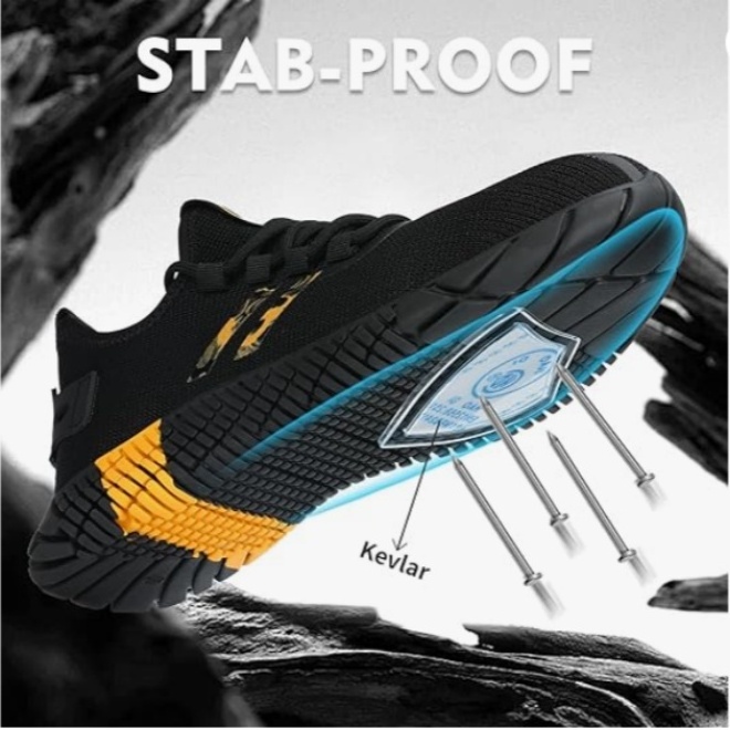 Men's Lightweight Comfortable Steel Toe Safety Shoes Composite Sneakers Boots for Work Roofing Tennis-Indestructible Men Women