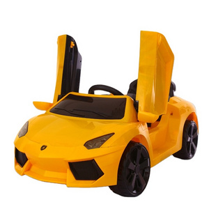 Children's electric car with music lights Early education and remote control four-wheel baby car