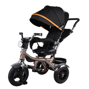 3 EVA wheels push baby tricycle with canopy /4 in 1 baby tricycle 2019