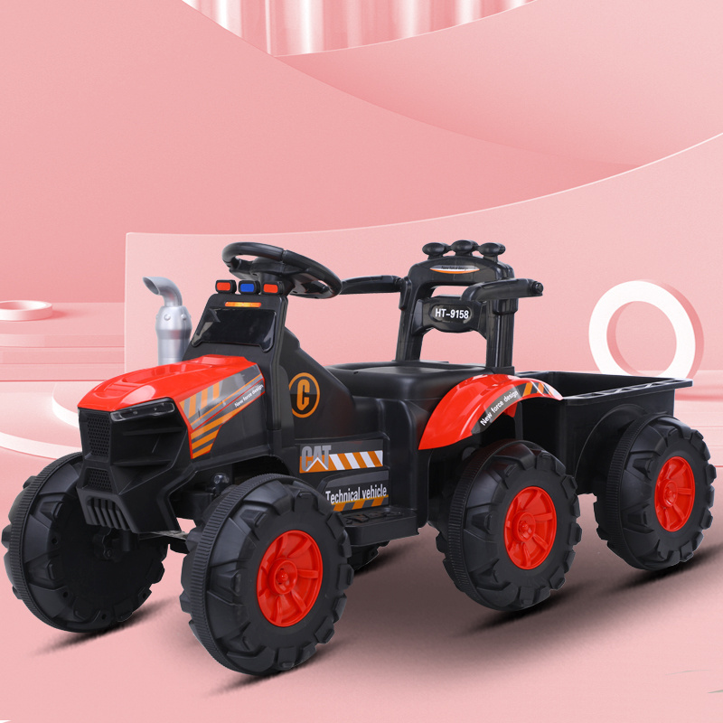 newest children electric tractor ride on car for wholesale kids excavator toys car 6V7