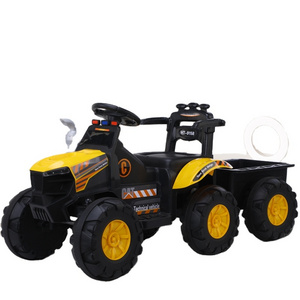 newest children electric tractor ride on car for wholesale kids excavator toys car 6V7