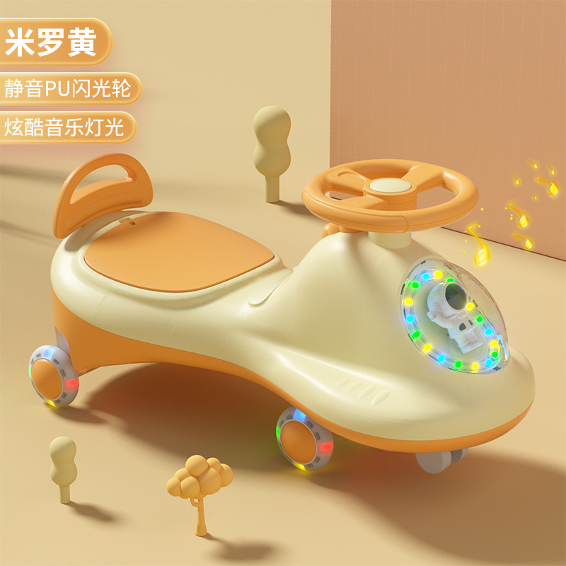 2023  Top Selling High Quality Children Plastic Light Toy Hand Swing Kids Ride On Car With Music For Baby