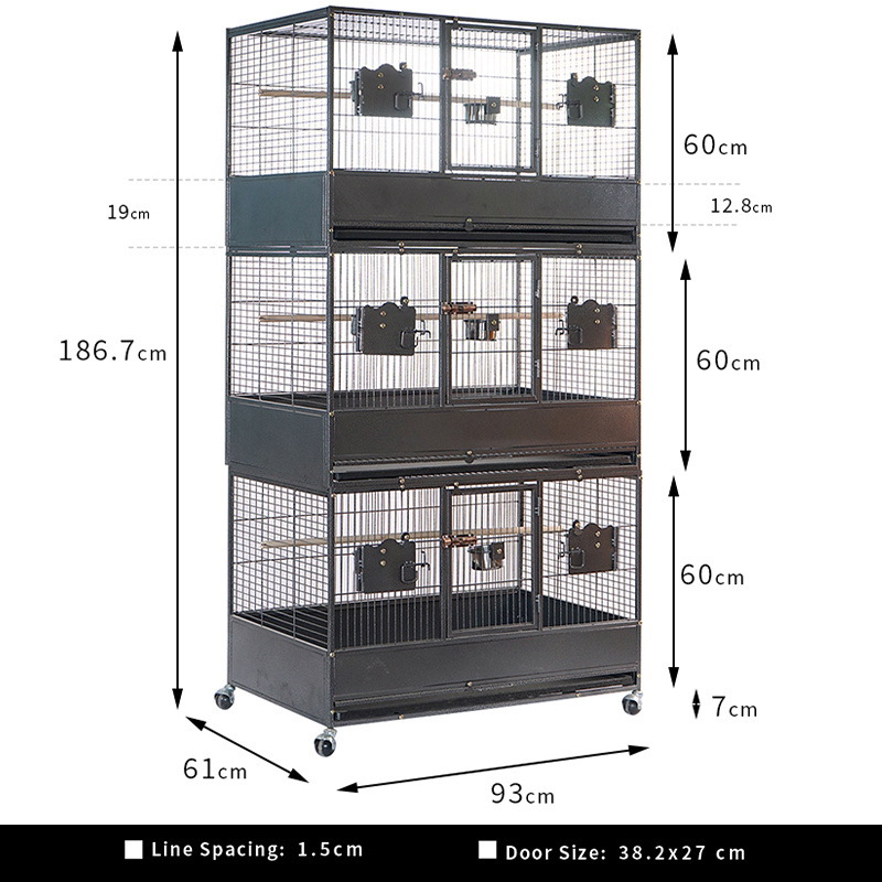 Iron Metal Stainless Steel Big size bird cage Brass parrot Canary Flight Extra Large Bird Cage Factory supply pet cage breeding