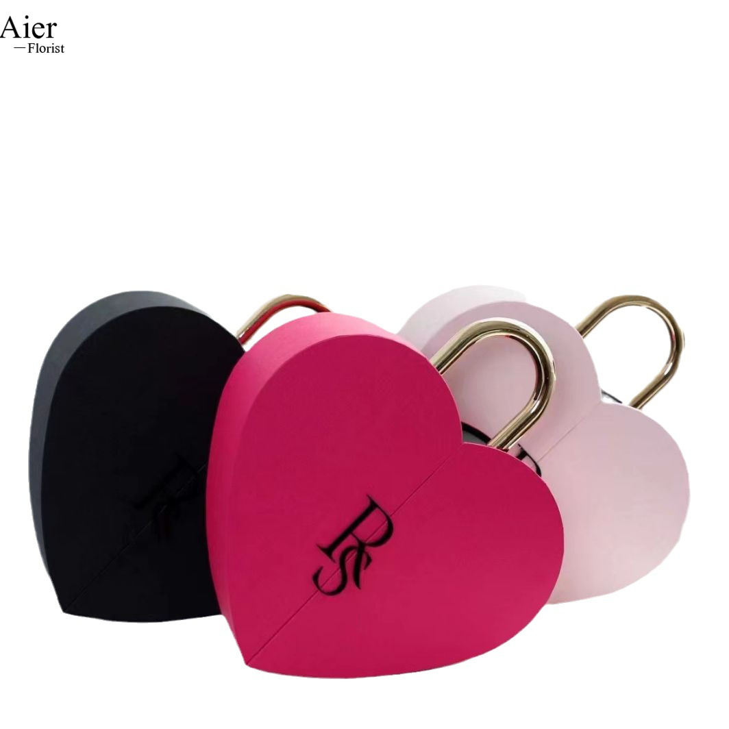 Aierflorist Valentine's Day new lock heart gift box Romantic heart gift box lifetime lock love boxes