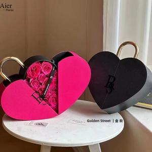 Aierflorist Valentine's Day new lock heart gift box Romantic heart gift box lifetime lock love boxes