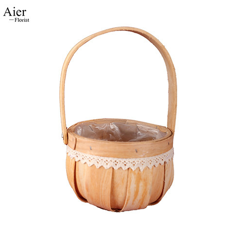 Aierflorist Home Furniture Hand woven rattan storage basket Creative flower pot cover circular small basket gift Basket