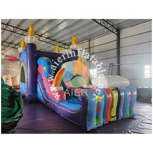 New inflatable unicorn slide bounce house combo Cheap jumper bouncer for rent Colorful unicorn inflatable bouncy slide combo