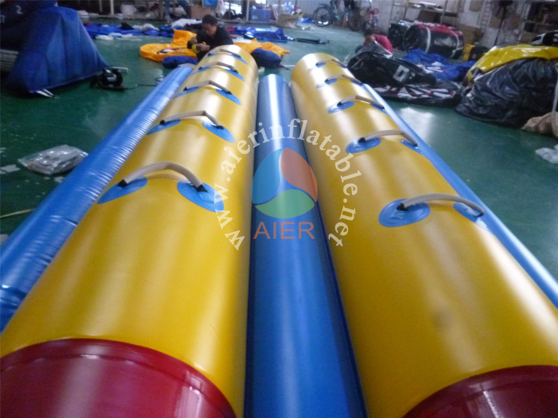 10 seats Banana-shaped boat, heat-sealed inflatable boat, outdoor double row multiplayer rowing race