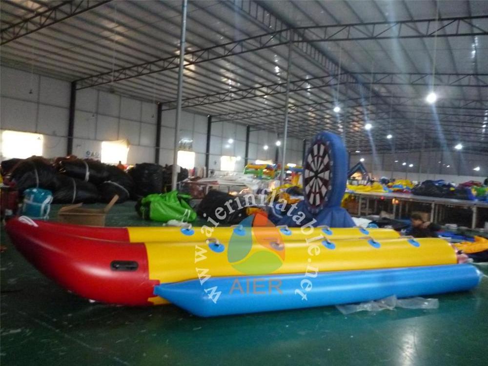 10 seats Banana-shaped boat, heat-sealed inflatable boat, outdoor double row multiplayer rowing race