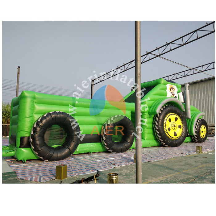 High quality inflatable car styling commercial kids playground obstacle toboggan gonflable bouncy water slide inflatable