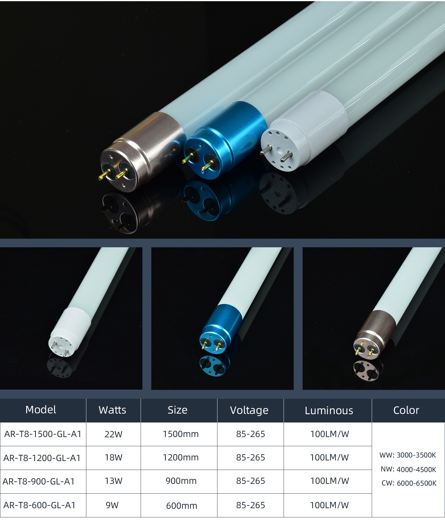 High-Quality Factory Price OEM/ODM 3000K-6500K 18W 2FT 3FT 4FT Aluminum PC & Glass G13 T8 Led Tube 8FT FA8 R17D Led Bulb