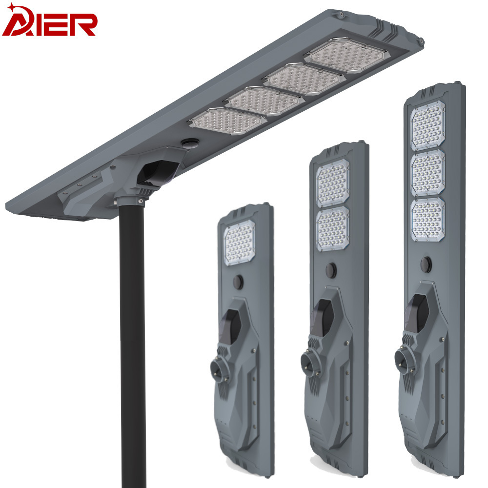 Outdoor Project 100W 200W 300W 400W Led Solar Street Light With Intelligent Optical Control  Remote Control Radar Sensors