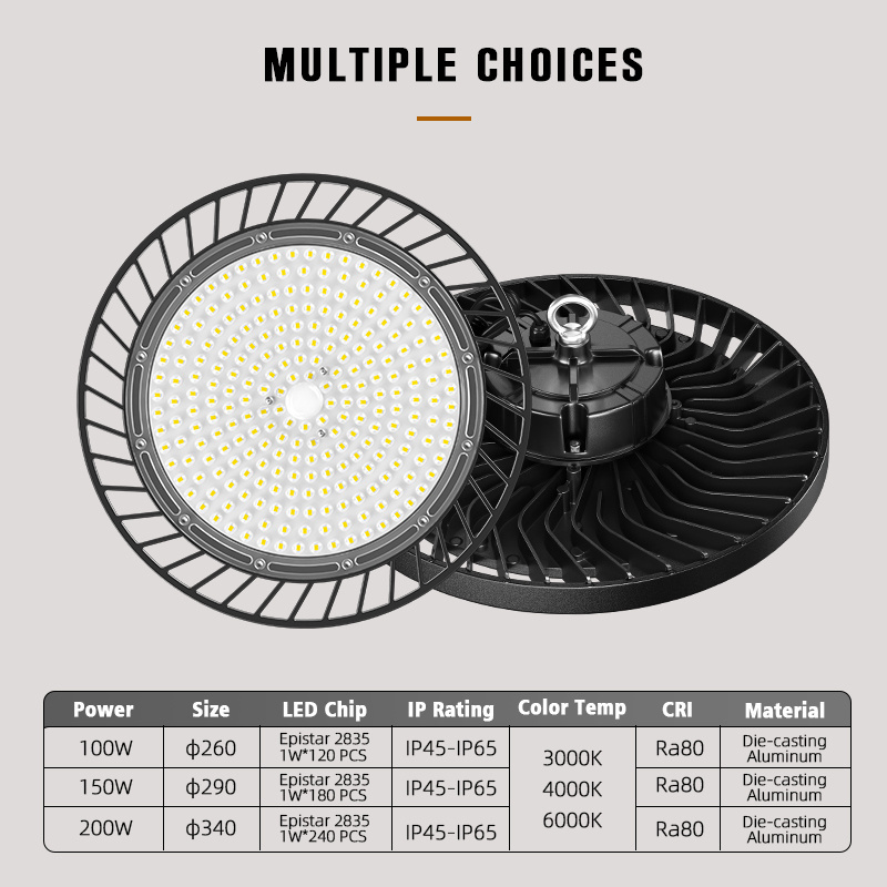 Ultra-thin Design DOB UFO LED High Bay Light 100W 150W 200w 300W Ip65 Industrial Led lighting Highbay Led Light