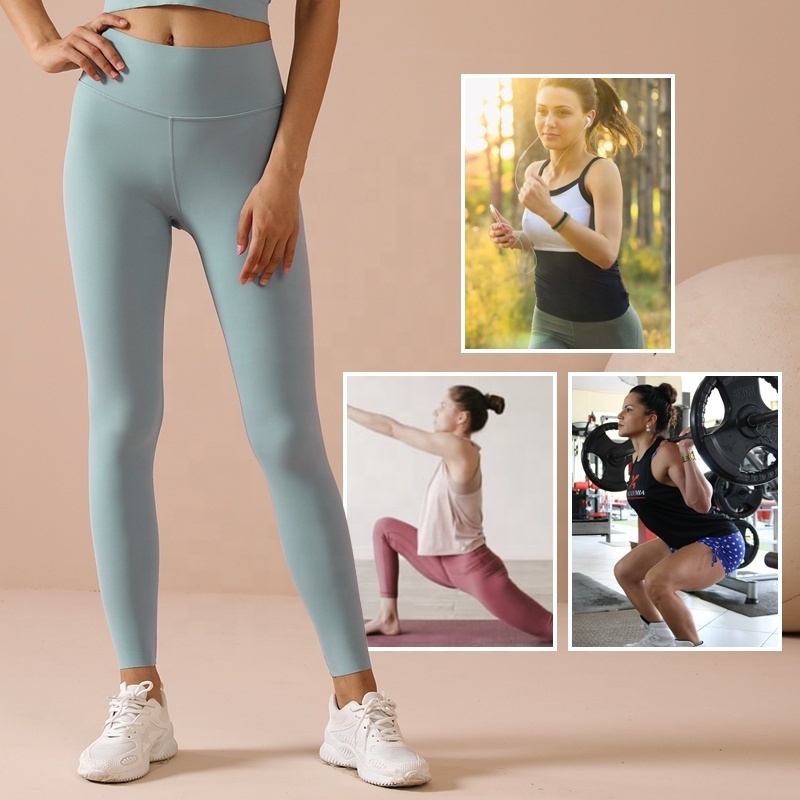 Aiermei Adjustable Length Custom Logo Print Gym Workout Tight Sport Fitness Leggings Push Up Seamless Yoga Pants Leggings Women