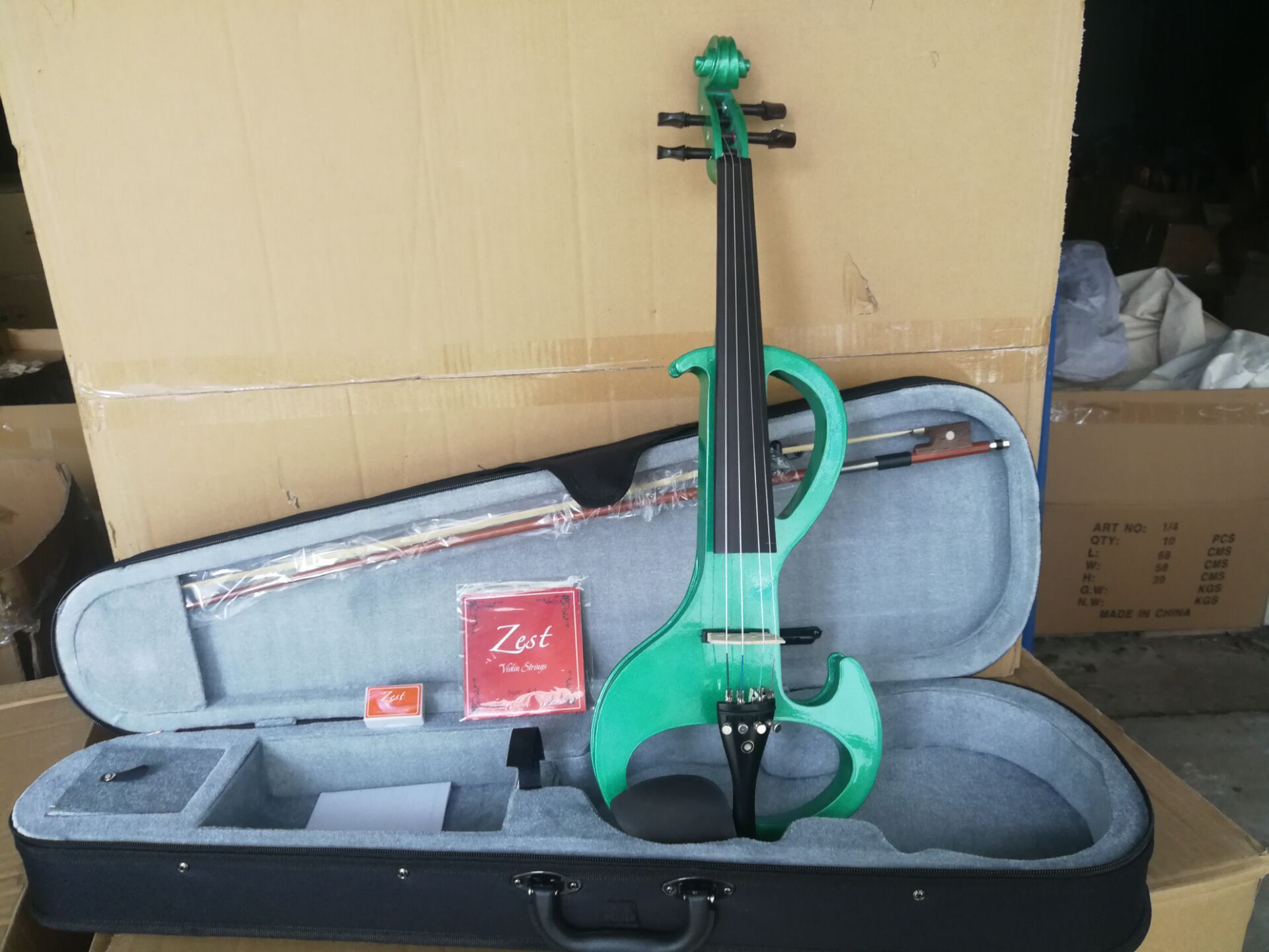 China Aiersi Sinomusik Musical instrument electric solid violin 4/4 with case for sale