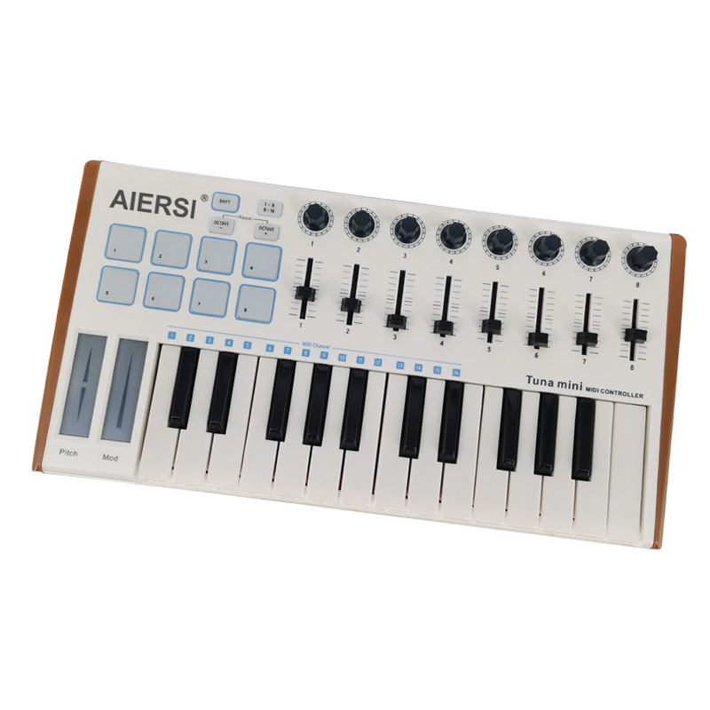 Aiersi brand midi controllers usb musical instrument piano keyboard 25 keys portable piano