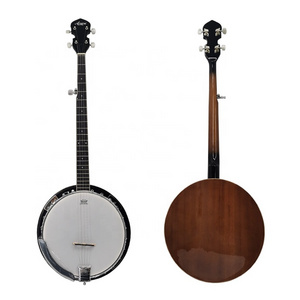 Aiersi 5-String Banjo with Remo Skin Mahogany Resonator Cover Bj005-24