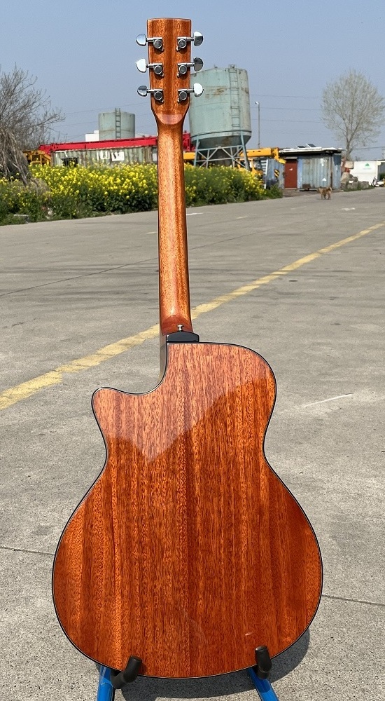 Wholesale OEM ODM Aiersi Factory Gloss 40 Inch Cutaway Solid Spruce Top Mahogany Acoustic Guitar GA Style Folk String instrument