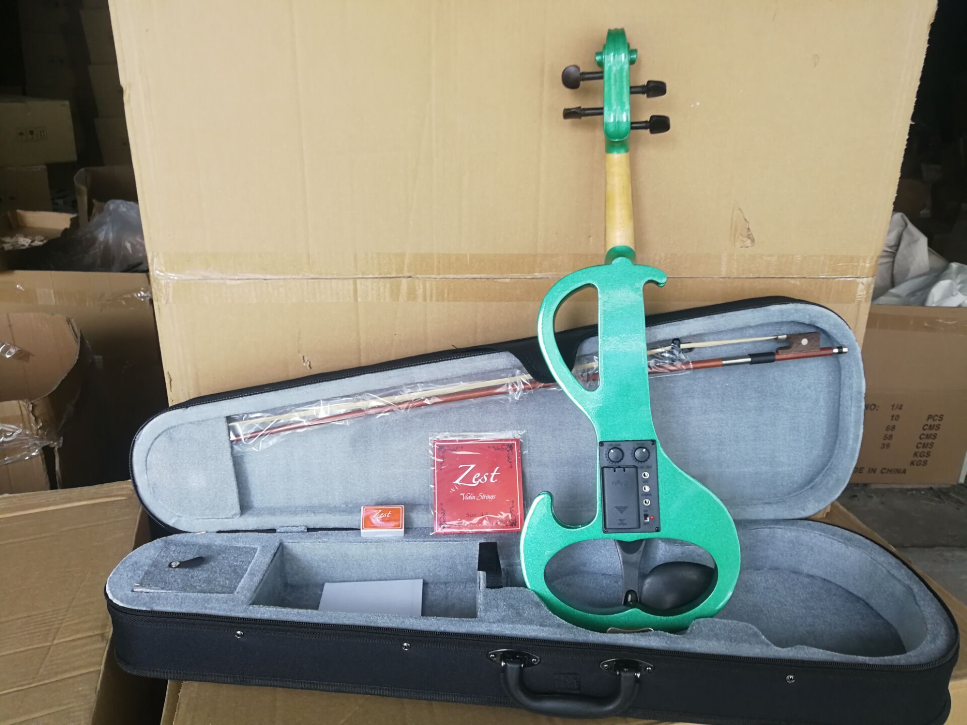 China Aiersi Sinomusik Musical instrument electric solid violin 4/4 with case for sale