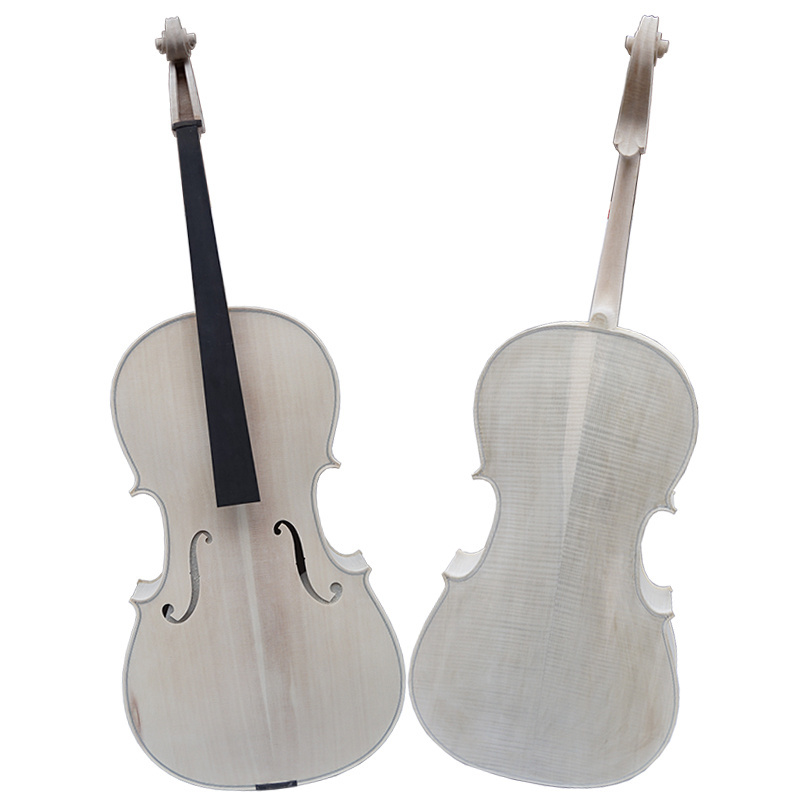 Musical instrument no painting solid unvarnished cello with ebony fingerboard made in China