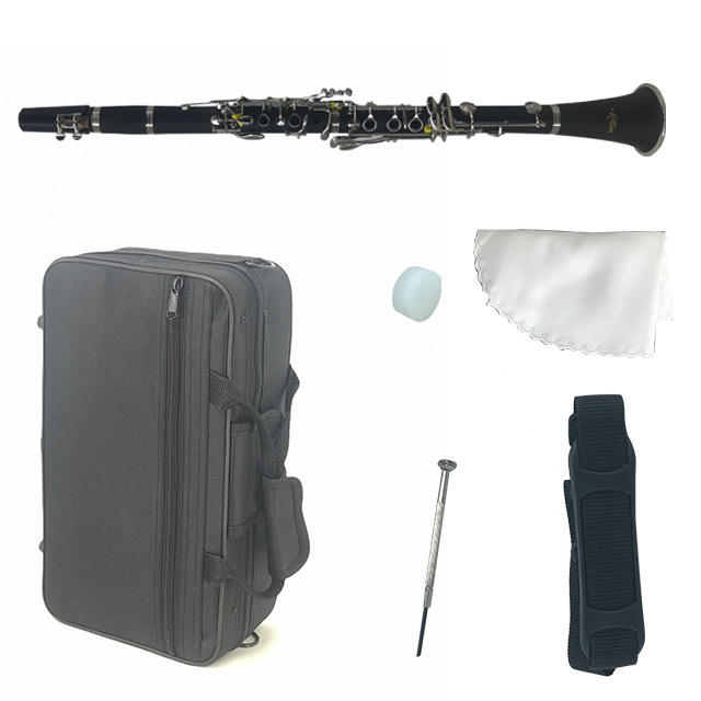 Custom brand Sinomusik Factory price High Quality Black 17 key Bb Tone Clarinet woodwind musical instruments clarinet In stock