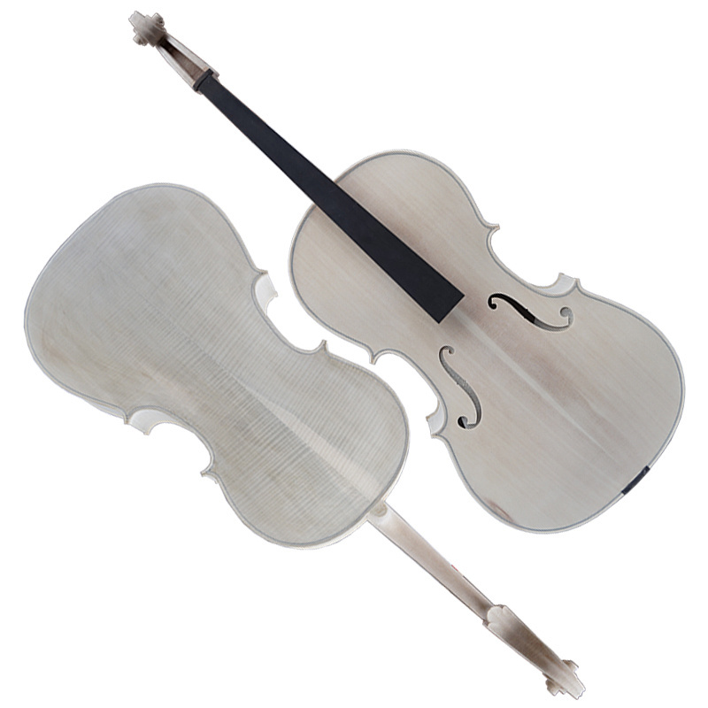 Musical instrument no painting solid unvarnished cello with ebony fingerboard made in China